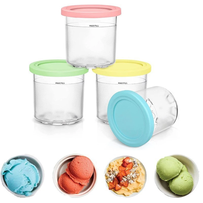 Description Picture 5 of itemIce Cream Pints Cup For Creamie Ice Cream Maker Cups Reusable Can Store Ice Cream Pints Containers With Sealing