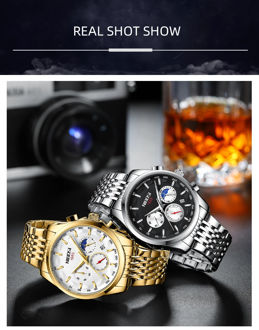 NIBOSI 2022 Relogio Masculino Fashion Brand Luxury Mens Watches Stainless Steel Waterproof Sports Quartz Men Watch For Gift Box