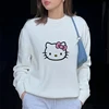 Sanrio Hello Kitty Print Knitted Pullovers For Female Round Neck Kawaii Anime Harajuku Knitwear Clothes 2000s Top Women Pullover 1