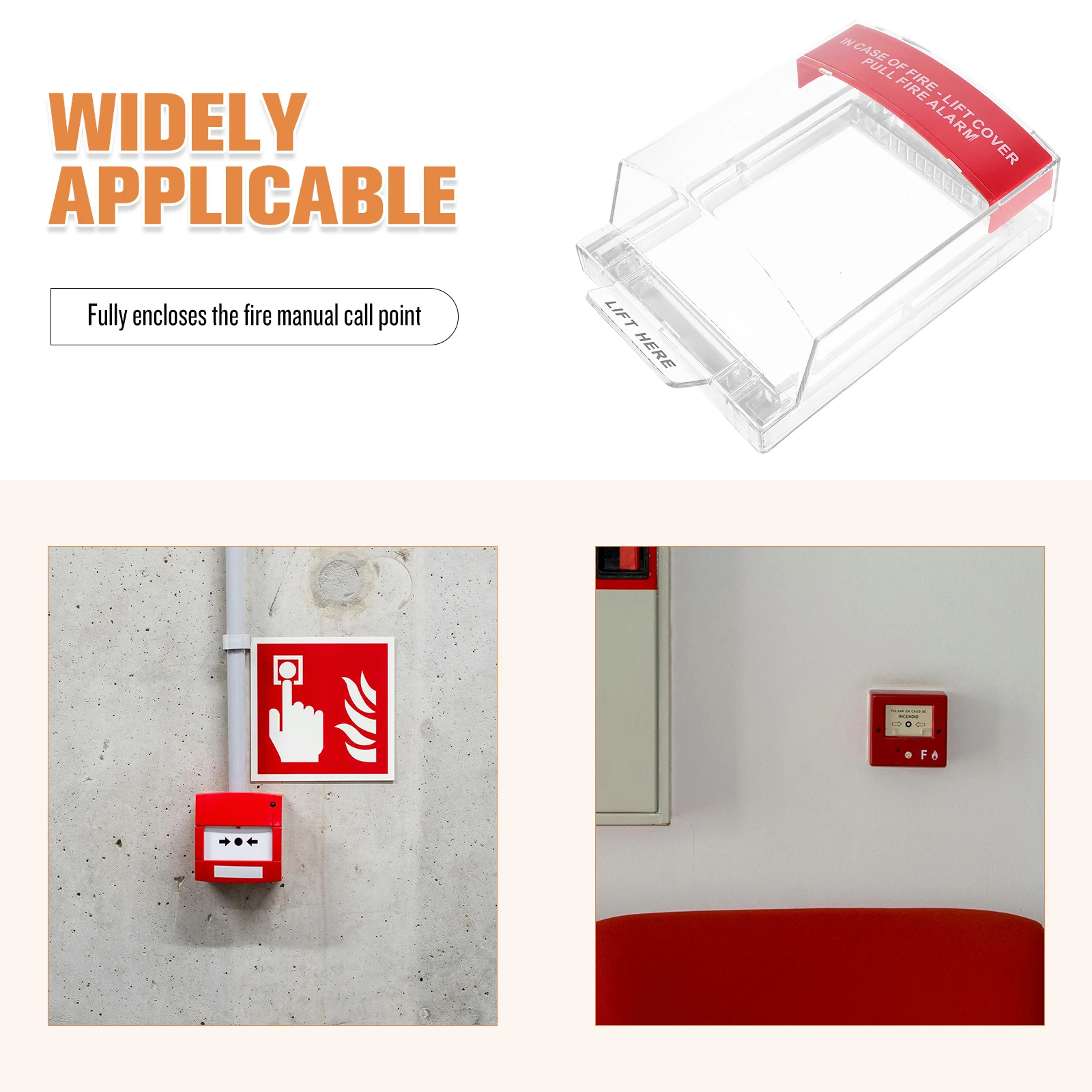 Protective Cover Fire Alarm Manual Call Point Full Coverage Guard Fire Pull Station Fireproof Material for Various Environments