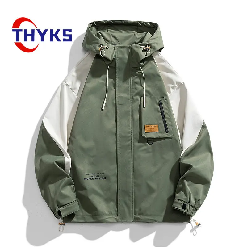 

Men's Hooded Loose Jacket Multi Pocket Zipper Windbreak Top Men's Outdoor Sports Mountaineering Hunting Coat Plus Size L-9XL