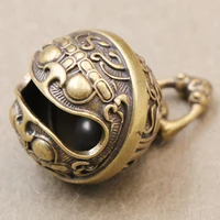 Chinese Style Animal Bell Necklace Pendant Good Luck Brass Bell Pendant Keychain Jewelry Handmade Vintage Keychain DIY Hanging 1
