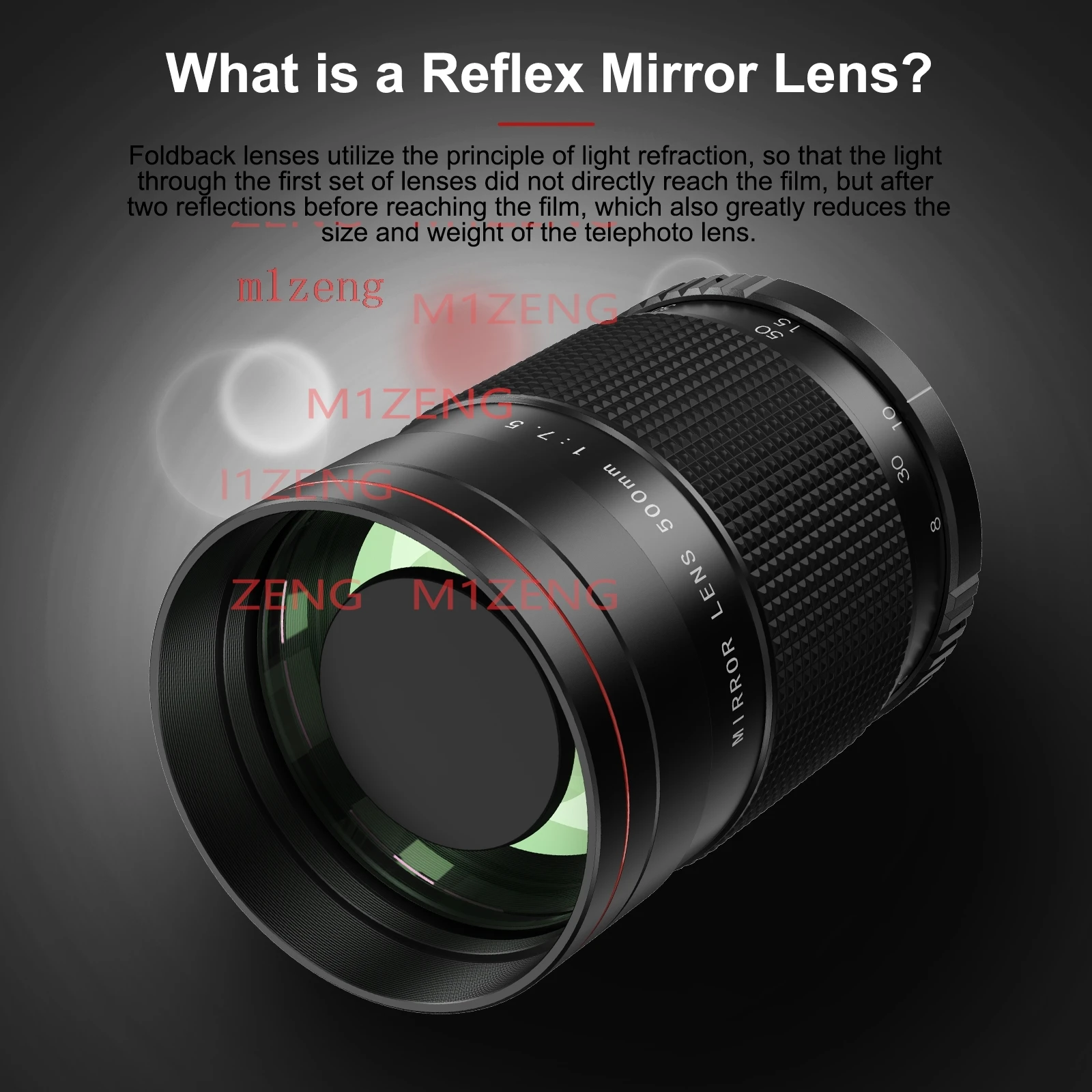 캐논 EOS, EOS R, EOS M, 니콘 Z7, Z50,  AF FE, 올림푸스, 파나소닉, 라이카 L, LM, 후지 카메라용 500mm f7.5 미러 텔레포토 렌즈