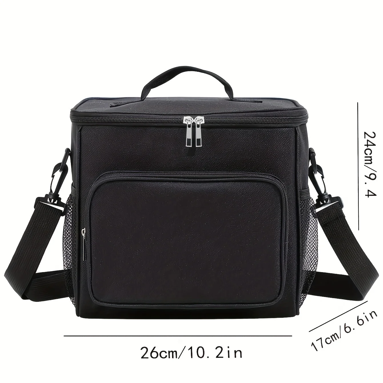 Insulated Reusable Lunch Bag with Adjustable Shoulder Strap - Large Size