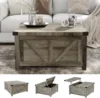 Farmhouse Lift Top Coffee Table with Storage, Central Table w/Large Hidden Space, for Living Room, Bedroom, Home Office 5