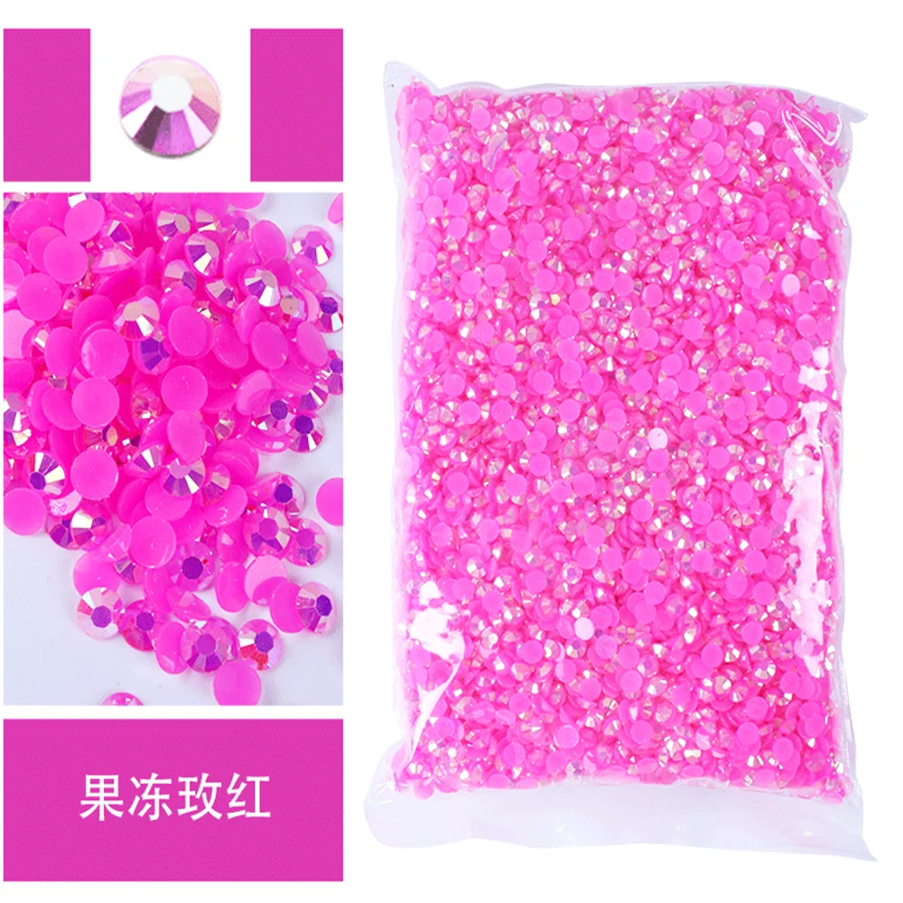 Vibrant Jelly Color Transparent Resin Rhinestones for Nail Art & Garment Decoration, Bulk Wholesale