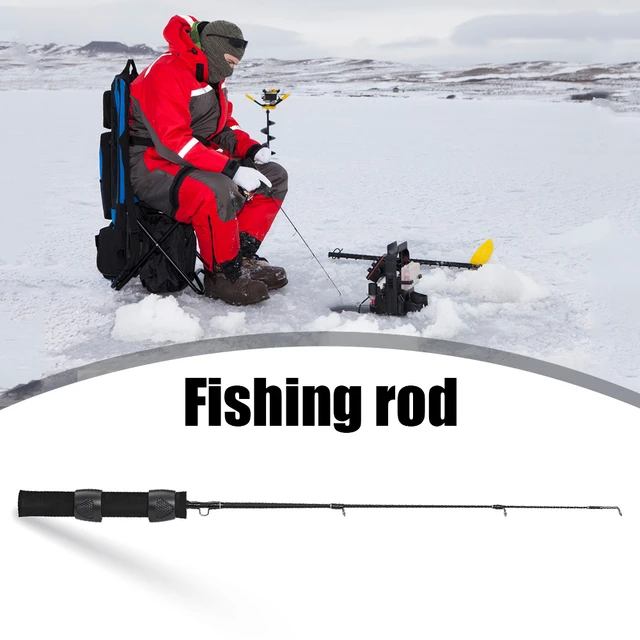 5-1PC 51CM Mini Ice Fishing Rod Portable Carbon Fiber River Shrimp Carp  Ultrashort Fishing Pole Winter Fiberglass Fishing Tackle