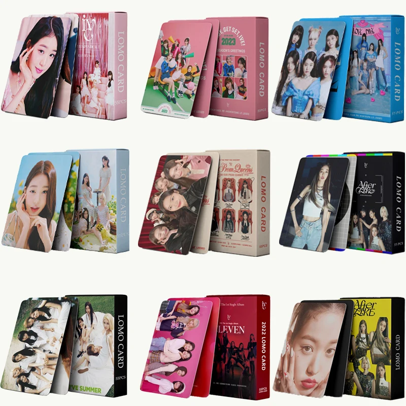

Альбом KPOP IVE одиннадцать ЛОМО открытки фотокарточки sliz Kpop Девушки группа Ive одиннадцать Коллекция подарков открытки фотокарточки 55 шт./комплект