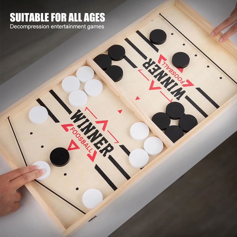 Wooden Chessboard Toys Parent-child Interaction Fun Fast Sling Puck Game Double-player Battle Children Gifts Kids Indoor Games 3