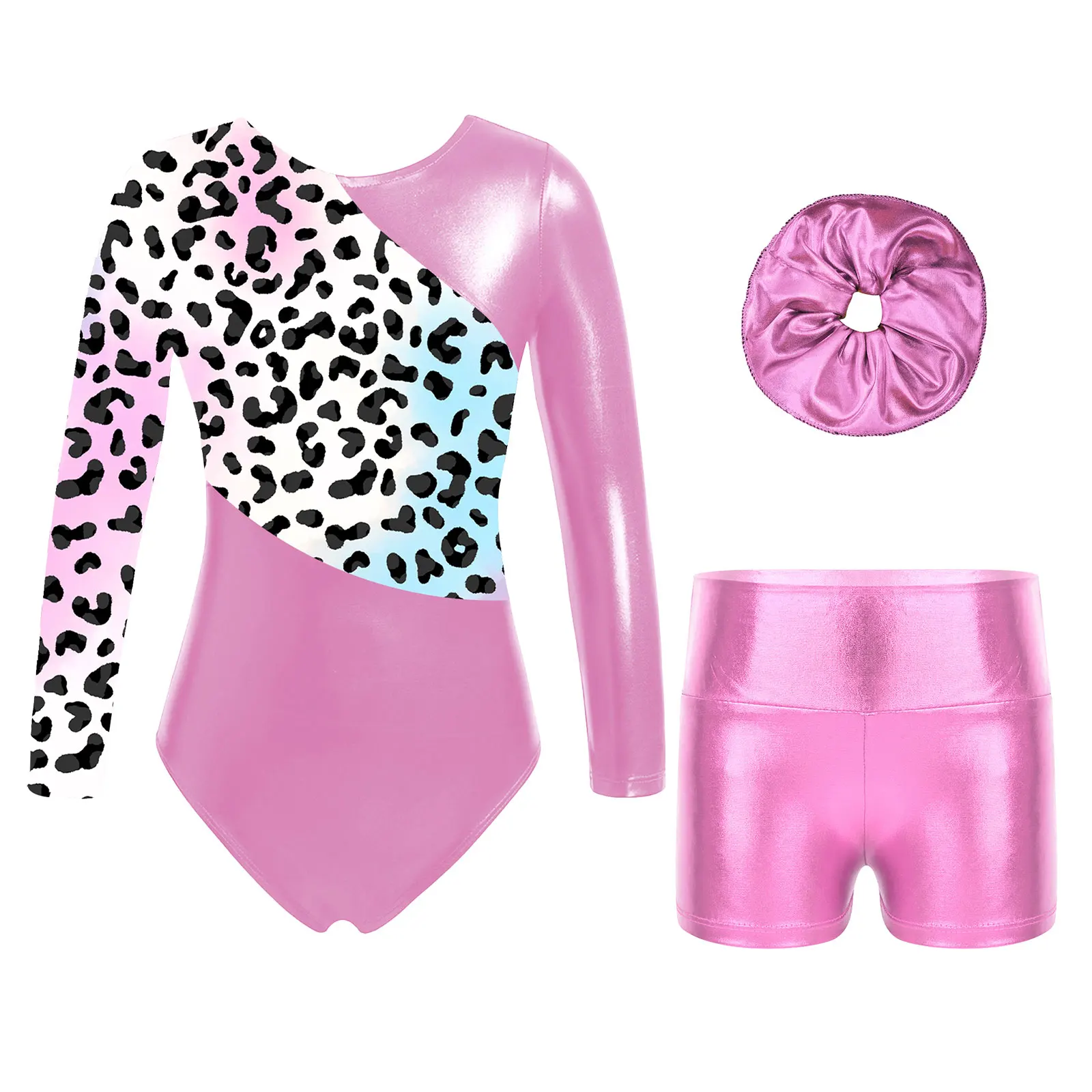 Kinderen Meisjes Ronde Kraag Lange Mouw Glanzend Strass Decor Holle Rug Ballet Dans Turnpakje Schaatsen Jumpsuit – koop de beste producten in de online winkel