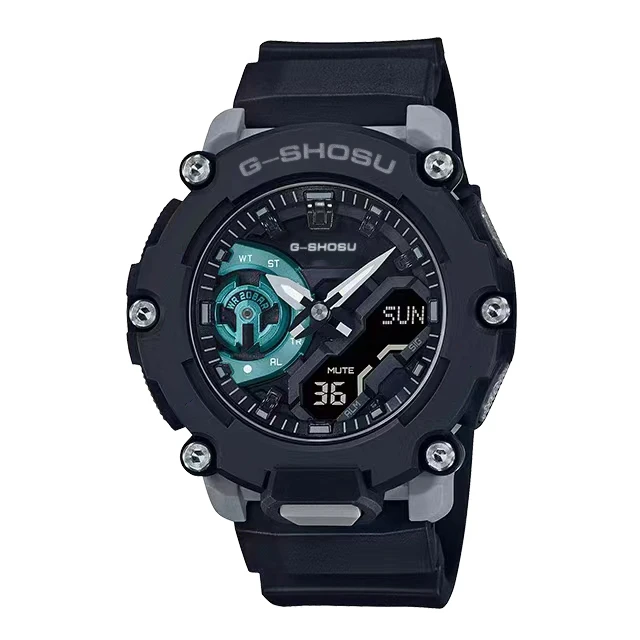 Sports Digital Electronic Unisex Watch 2200 Large Dial Fully Functional LED Dual Display World Time LED Auto Hand Lifting Lights 6