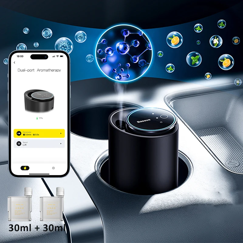Aroma Diffuser for Car with 60ml Air Freshener with Dual Port Smart Air Diffuser with App