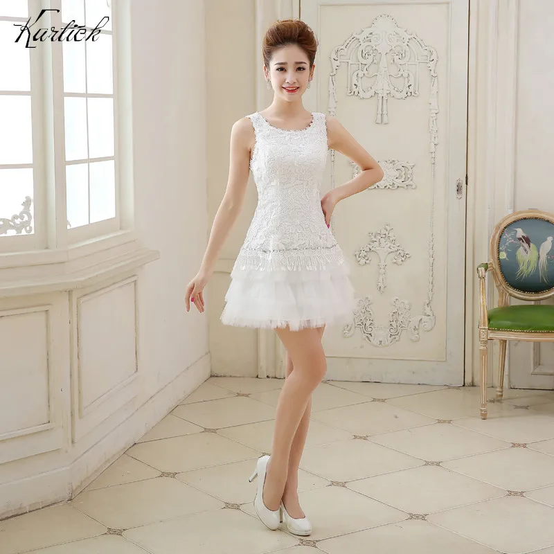 

Brand New Mini Dresses Elegant White Graduation Gown Fashion Above Knee Ball Prom Party Homecoming Formal Dress