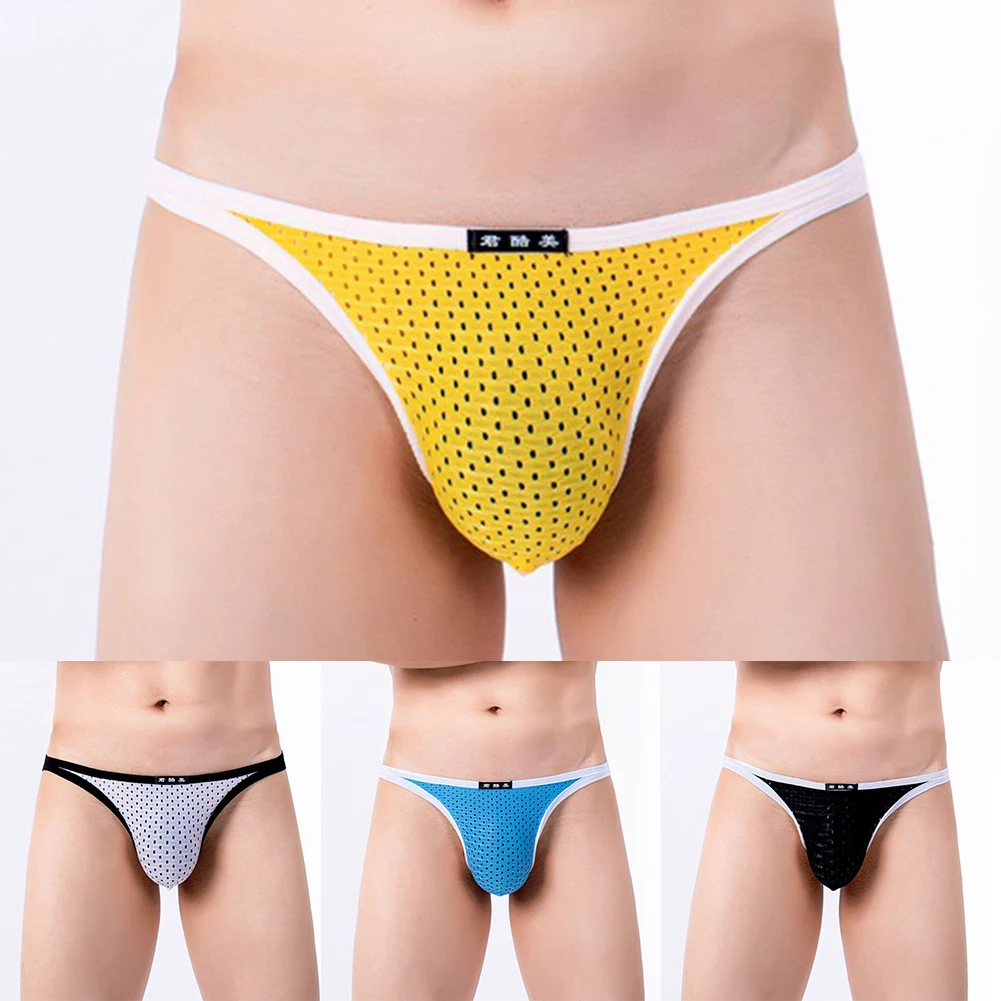 

Men Sexy Convex Pouch Underpants Nylon Briefs Cool Ice Silk Low-rise Underwear Bikini Pouch Panties Плавки Мужские