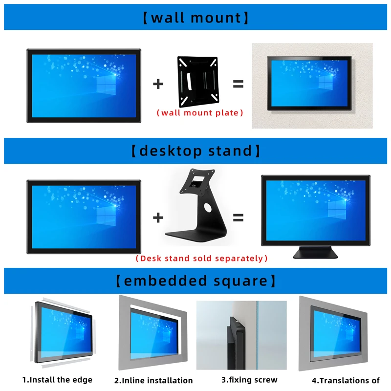 지춘 15.6인치 산업용 PC 1000니트 고휘도 터치 모니터 PC 3mm 패널 IPc IP66 방수 산업용 컴퓨터