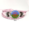 Gypsy Flag Romani Peoples Flag Leather Bracelets Glass Dome Snap Button Bracelet & Bangles Fashion Women Men Jewelry 2