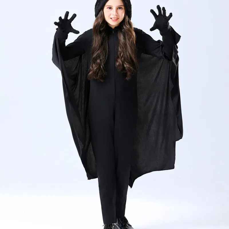 Halloween Boys Girls Vampire Bat Fancy Dress Children Jumpsuit Outfit Costume Clothes Set