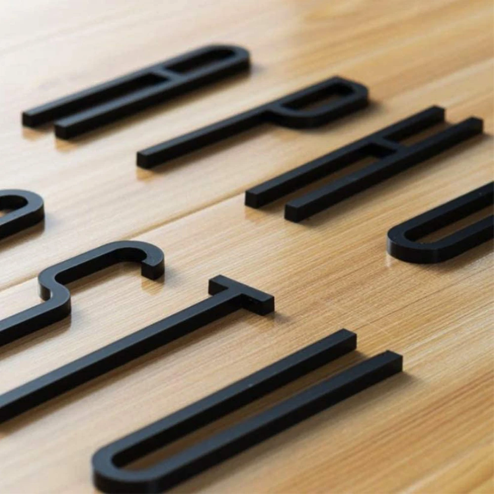 Self Adhesive Big Modern Door Number 4 Inch 100mm For Exterior House Apartment Plaque Mailbox Address Digits Sticker Sign Black