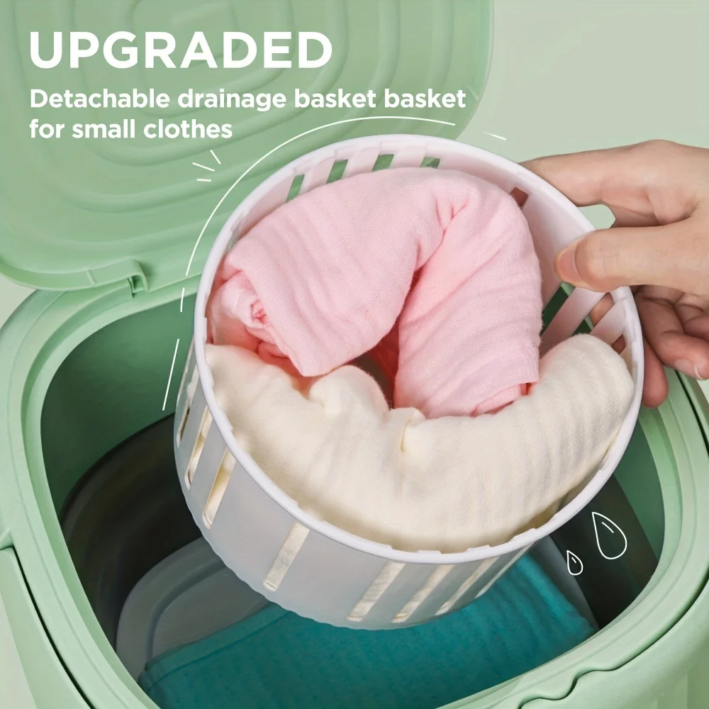 6L 11L Folding Portable Washing Machine with Spin Dryer for Clothes Travel  Home Ultrasonic Underwear Socks Mini Washer 110V 220V - AliExpress