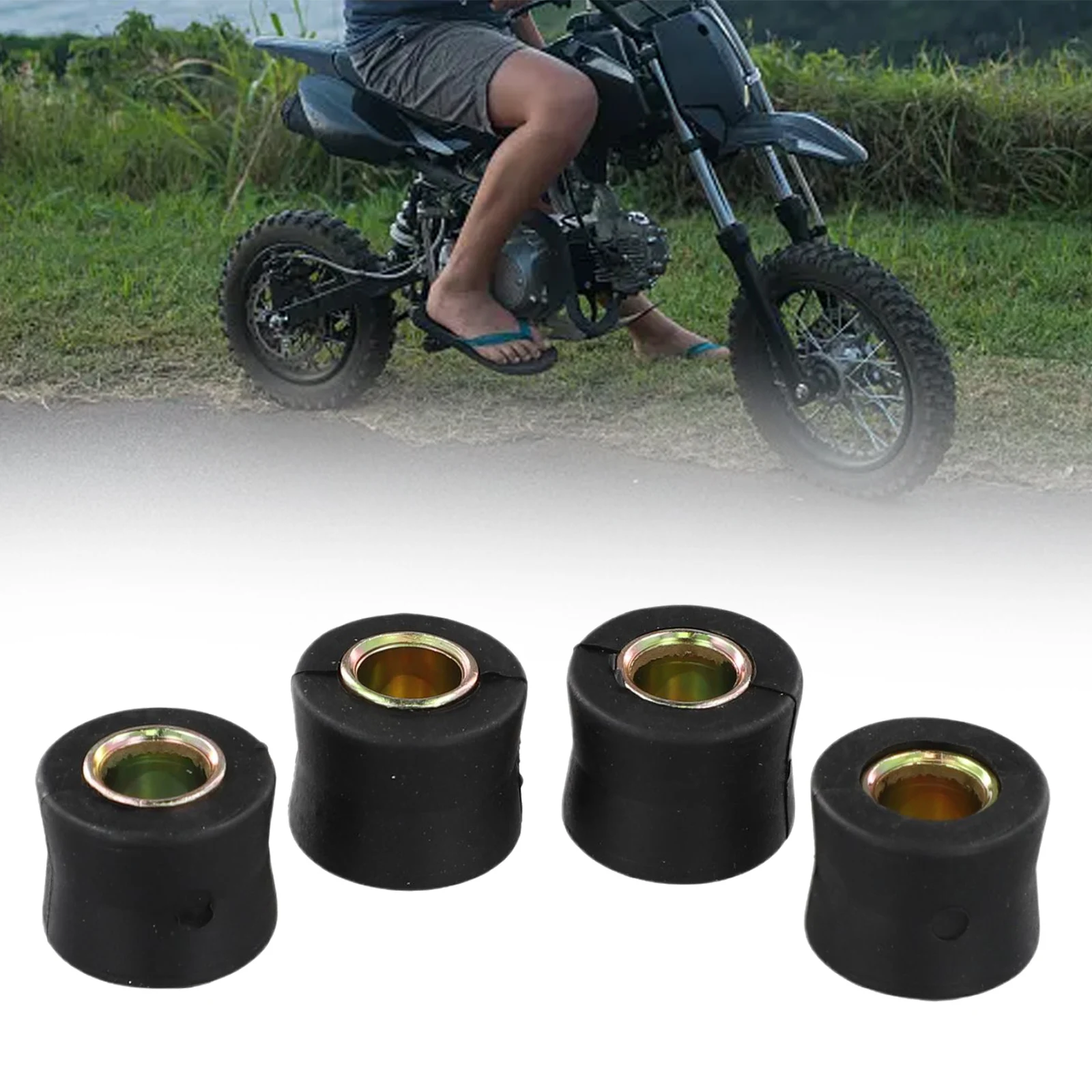 

4 PCS / Set Rubber Shock *Color: As Shown 100% Brand New Allow 1-5mm Deviation Dirt Bike ATV For Quad Quantity：4PCS