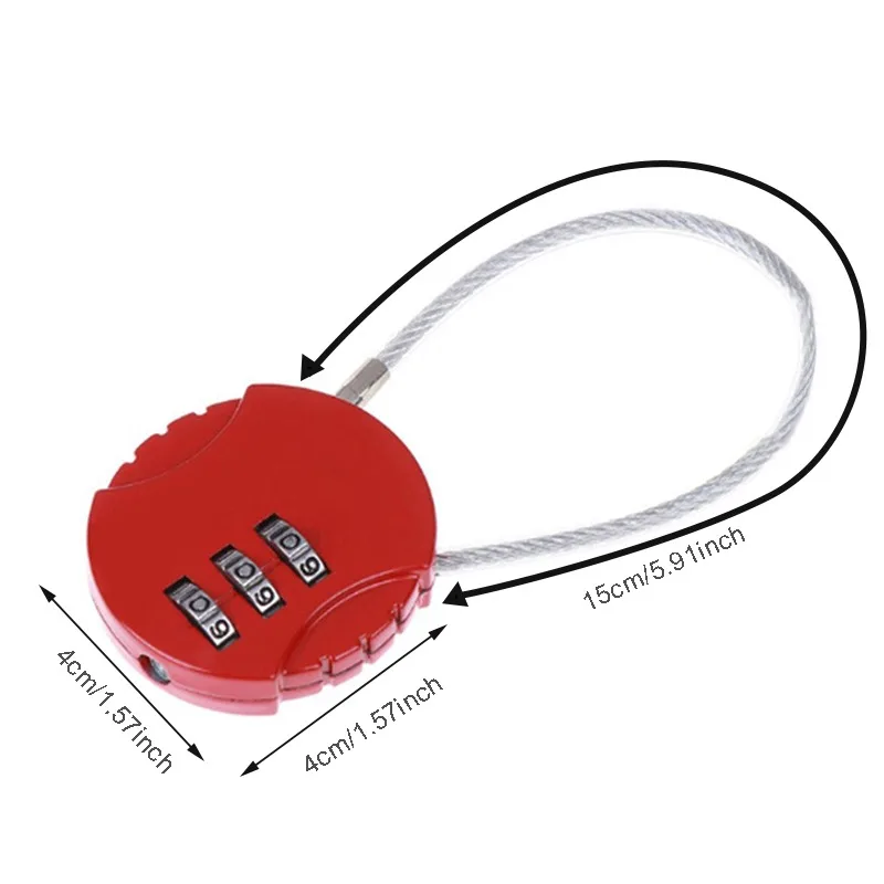 Password Padlock Mini Padlock Practice Padlock, 3 Dial Digit Combination Suitcase Luggage Metal Code Lock 4*4cm