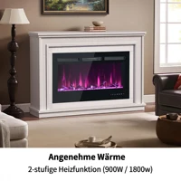 Настенные и встроенные электрические камины, 106,5×46,5×12 см, пульт дистанционного управления и сенсорный экран, 900/1800 Вт, 42 дюйма, — изображение 4