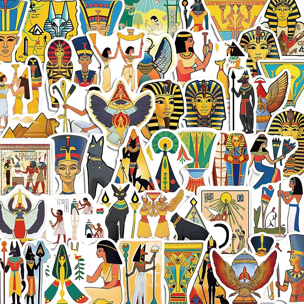 10/50PCS Ancient Egypt Style Retro Stickers Pack DIY Skateboard Motorcycle Suitcase Stationery Decals Decor Phone Laptop Toys stellaris ancient relics story pack pc