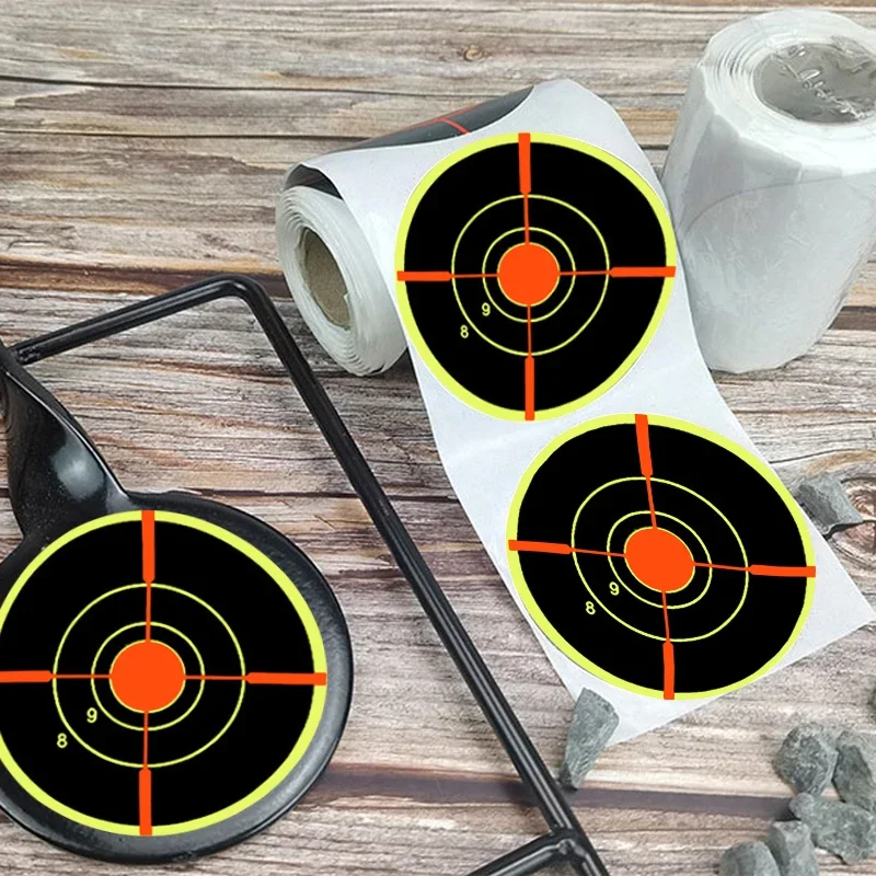 3in Paper Per Shooting ToolsRoll 100/200pcs Splatter Splash Adhesive Sticker Targets Amp Shooting Reactive Practice