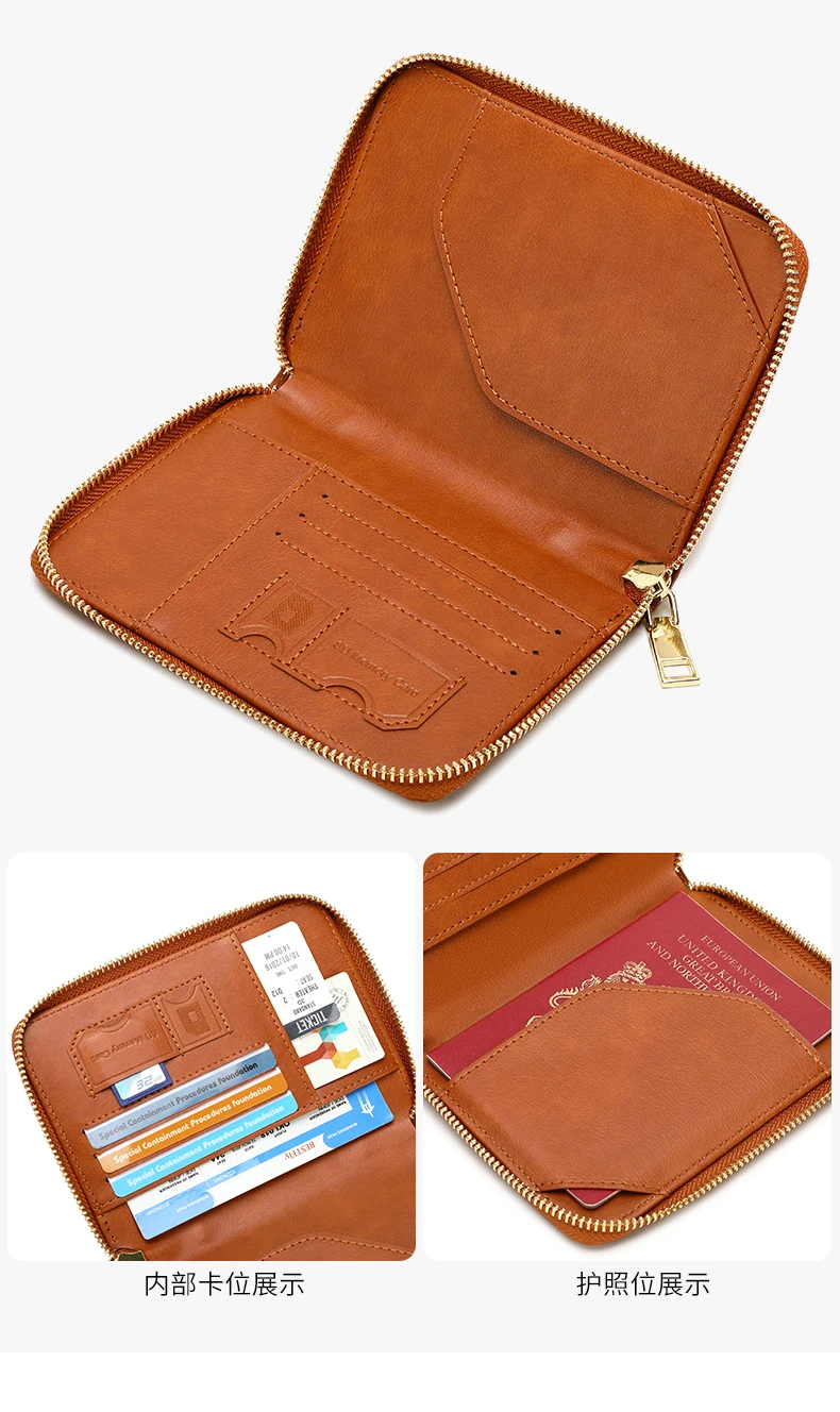 RFID Blocking Passport Holder Travel Wallet Organiser Document Bag Zipper