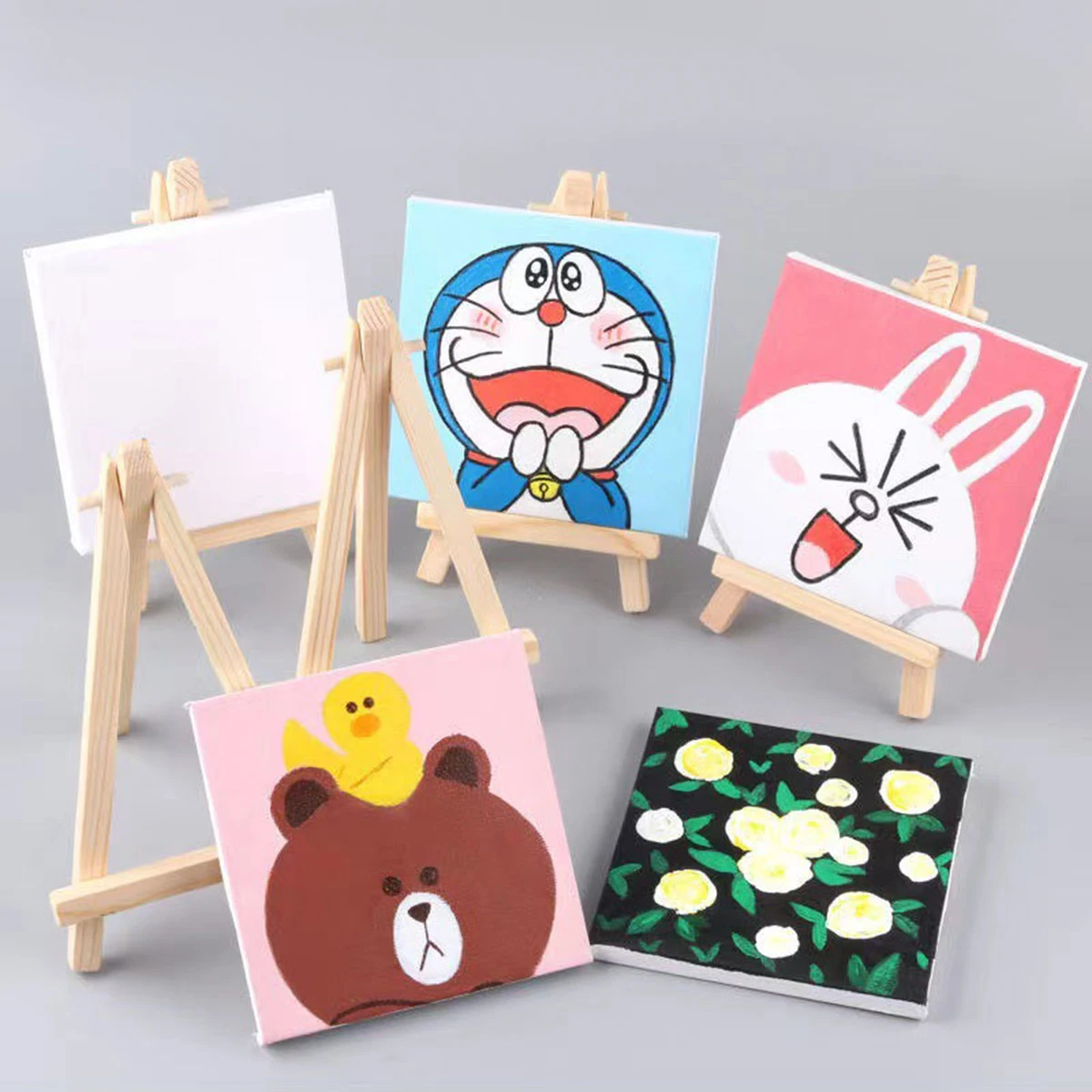 Wood frame 10pcs Mini Easel Desktop Triangle Display Stand Wedding Table Card Stand Holder Children Painting Craft