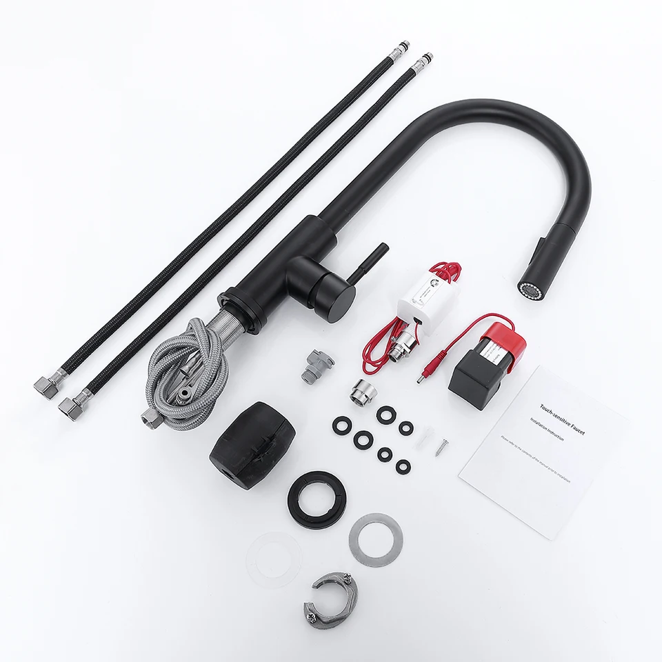Touch Control Black Kitchen Faucet Mixer