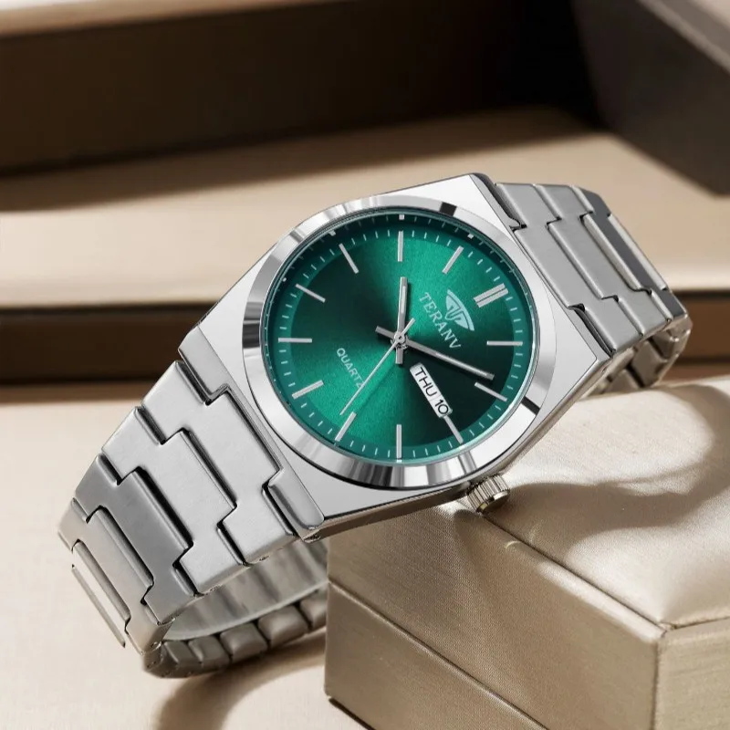 Men's Watch, Slim Stainless Steel Calendar Fashion Quartz Watch