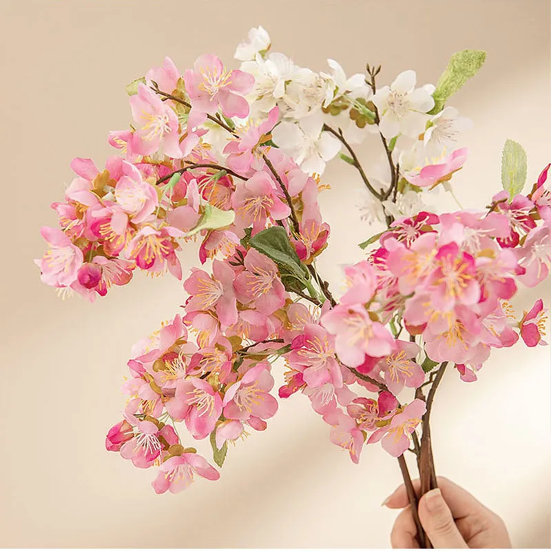 ArtificialFlowerPinkCherryBlossomFlowersArrangementTableHome