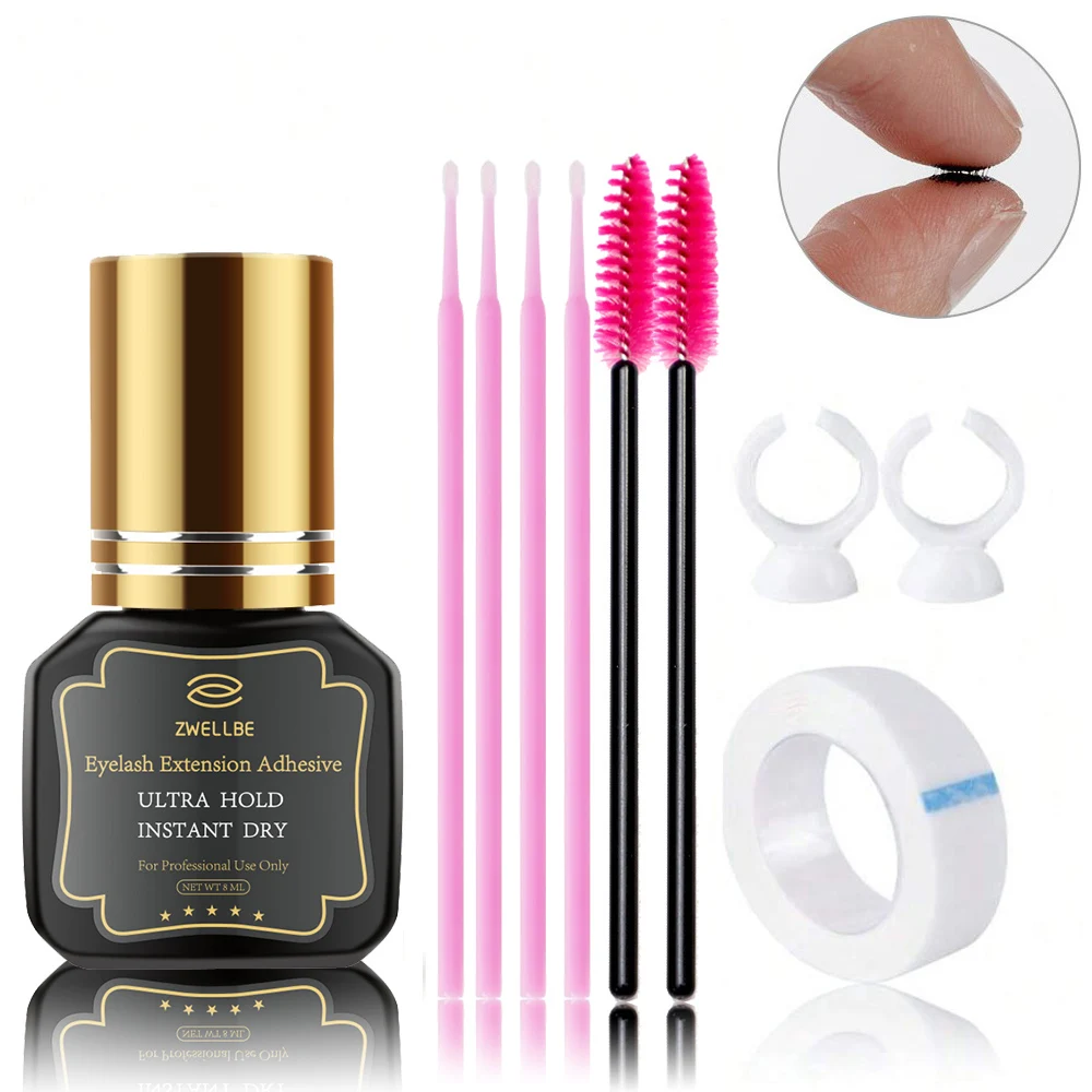 Lash Clusters Glue 8ml Black Eyelash Glue For DIY Lash Extensions Long-Lasting Waterproof No Irritation Makeup Tool eyelash glue eyelash makeup tool