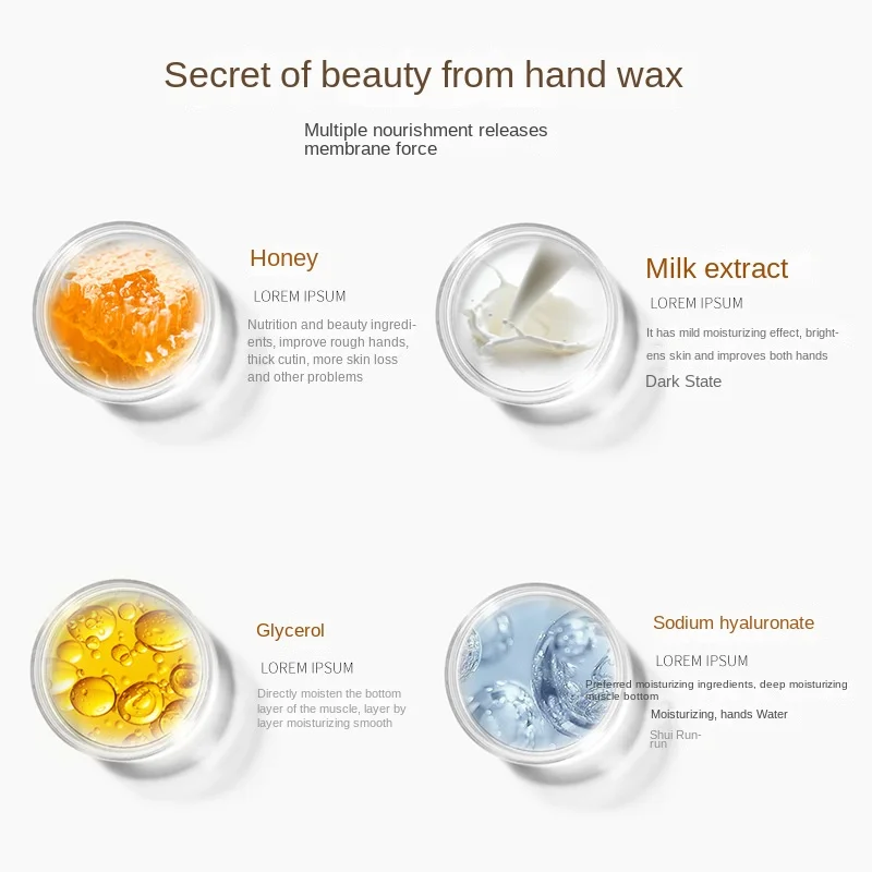 Gold Milk Honey Hand Wax Mask Moisturizing Exfoliating Hydrating Moisturizing Tear and Pull Hand Mask Care