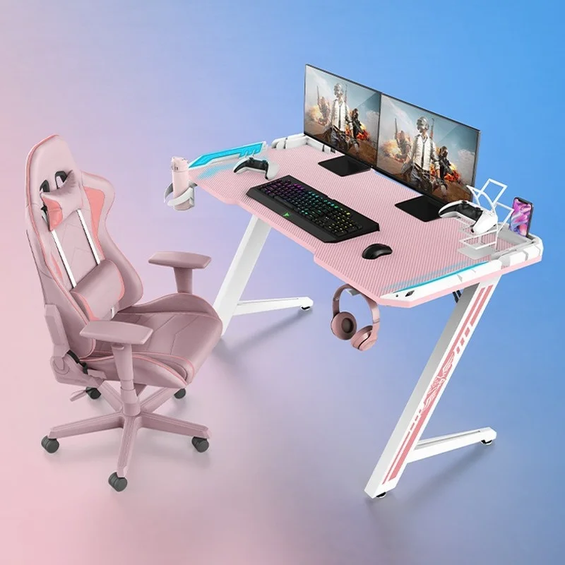 Gaming Desk Pink Computer Table Pc Computer Gaming Desk Room Office