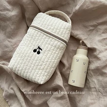 

Mummy Bag Multifunctional Baby Stroller Portable Bag Cotton Cool Black Cherry Print Diaper Water Cup Bags Single Shoudler New