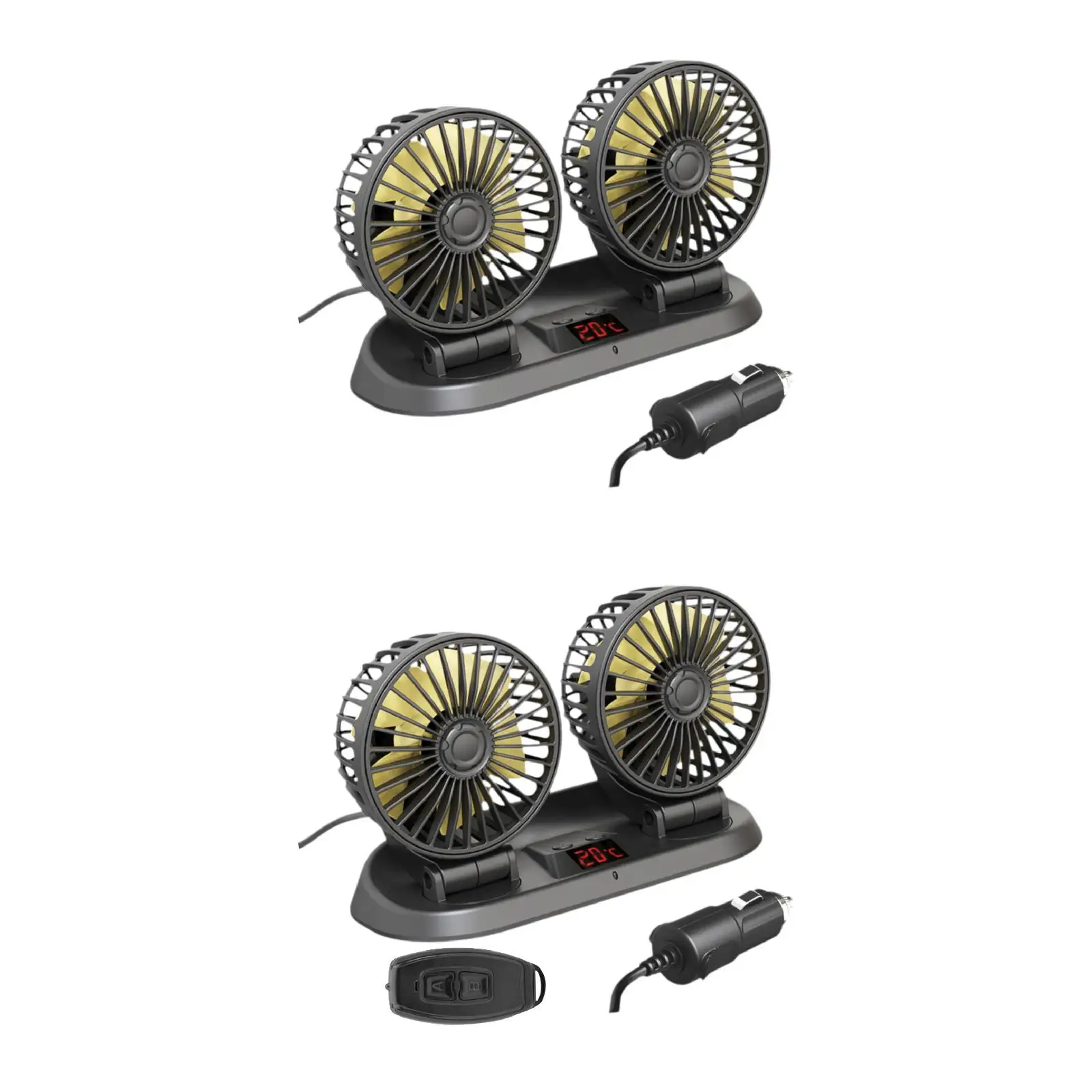 

Универсальный вентилятор для авто, 12/24 в, с двойной головкой, 3 скорости вращения