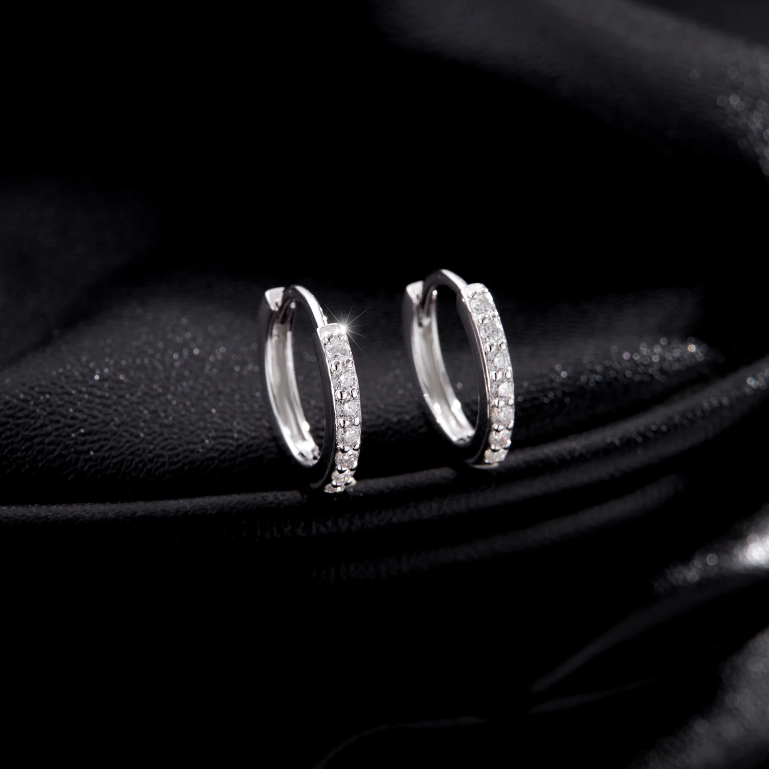 MODIAN D Color Sparkling Moissanite Earrings 925 Sterling Silver Classic Shining Circle Hoop Earrings For Women Fine Jewelry 4