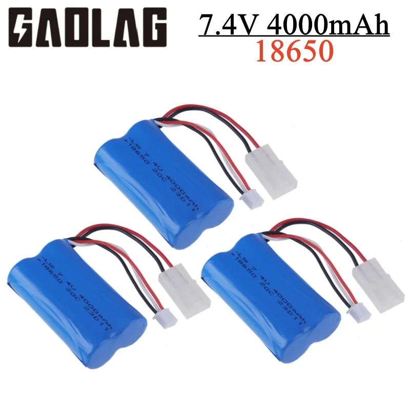 7.4 V 3500Mah 25C Batteria Agli Ioni Di Litio Con Tamiya Plug 2S Per Telecomando Elicottero Auto Serbatoio Barca Giocattolo 7.4 V 18650 Giocattolo Bat