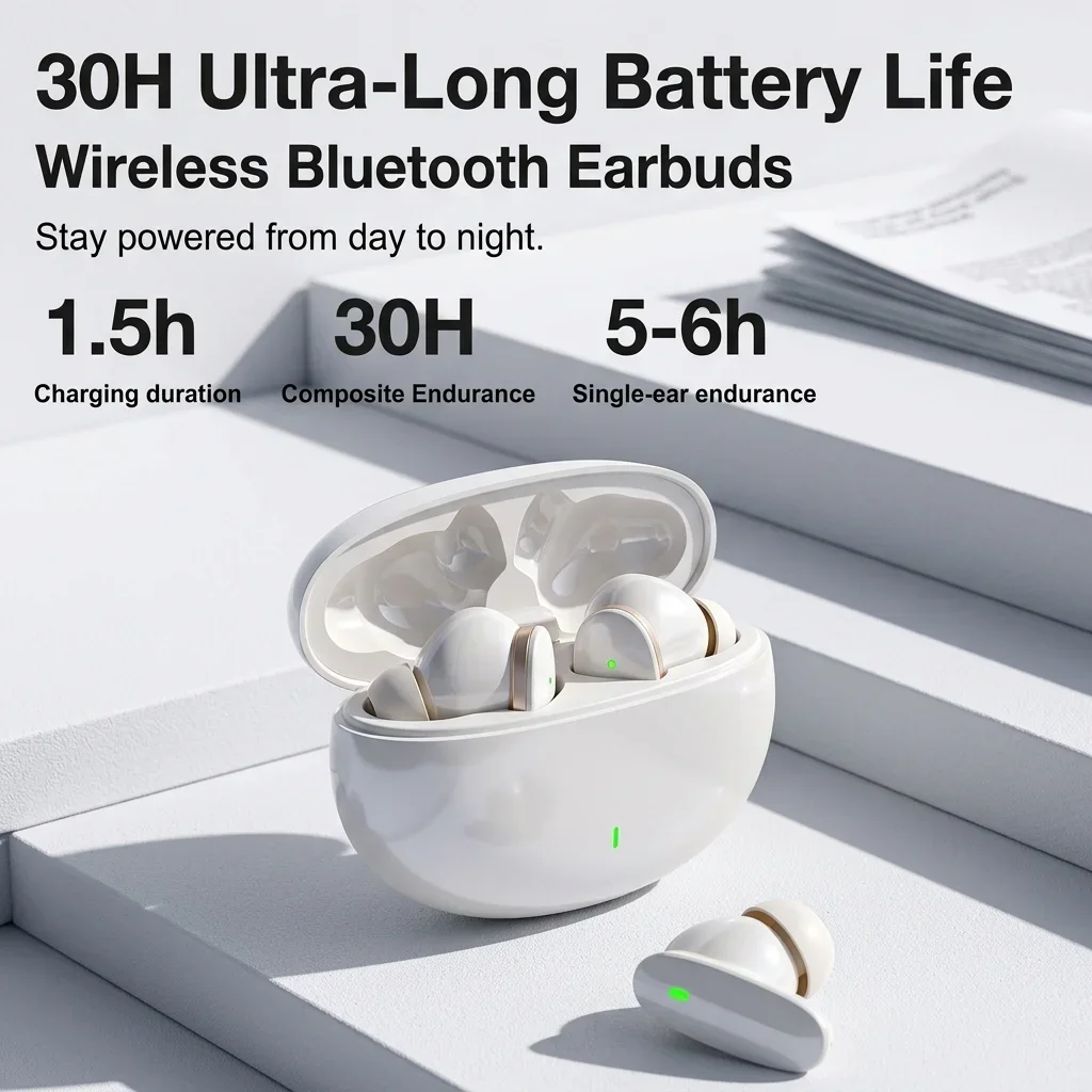 Compact Wireless Bluetooth Earbuds with Noise Reduction and HIFI Sound Quality