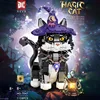 New in Magic Cat Building Blocks Cool And Hats Eyes Can Change Color Assembe Model Collector ornament Set For Kids Gift 5