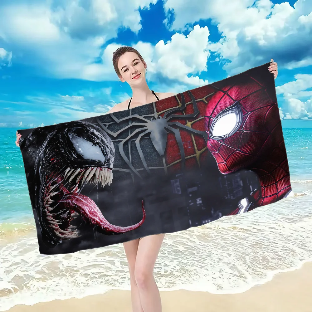 M-Marvel Terror V-Venom Towel Towel pattern beach towel, quick drying and absorbent, The fabric is made of cotton and does 4