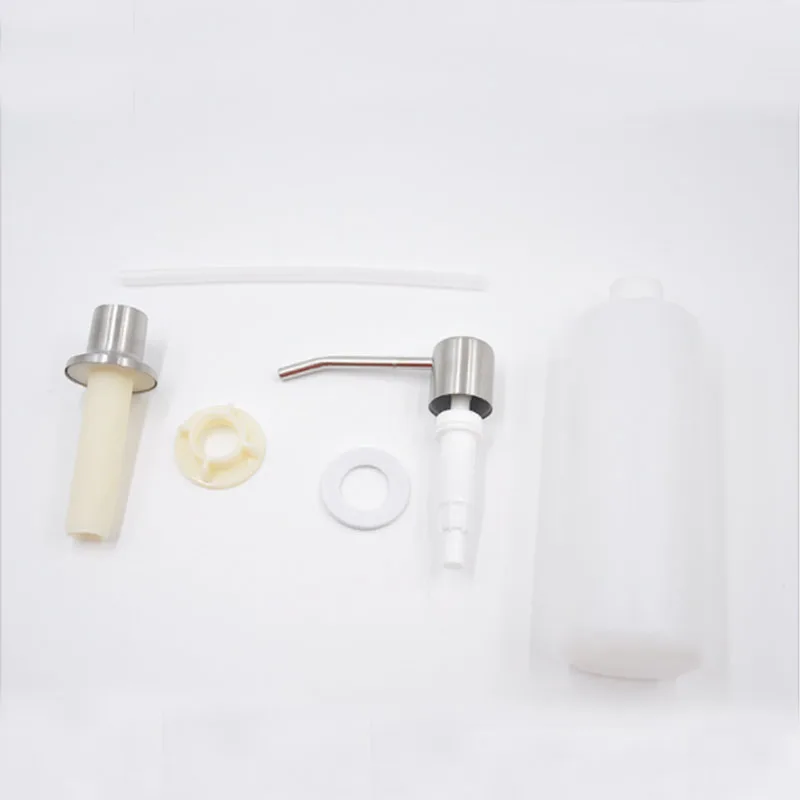 Kitchen Sink Liquid Soap Dispenser Pump 300ML Stainless Steel Liquid Soap Bottle Sink Mount Hand Pressure Soap Dispenser Bottle 5