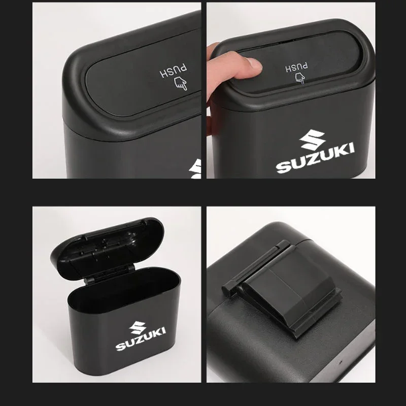 ABS Car Mini Hanging Trash Bin Garbage Organizer for Swift Gn125 Gn250 Alivio Jimny Bandit Samurai SX4 Vitara Accessories