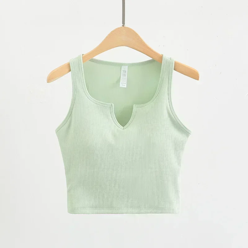 Lemon Ribbed High Quality Sport Padded Vest Push-up Gym Elastic Crop Top Women  Athletic Active Yoga Bra Fitness Running Workout