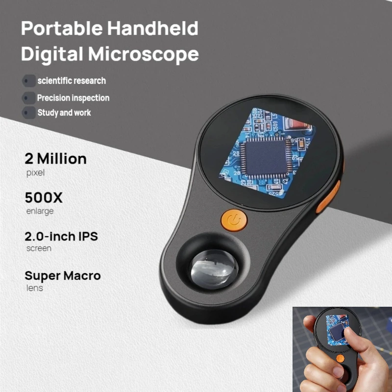 Microscopio digitale portatile Ingrandimento 500X con 8 luci a LED Portatile per la riparazione PCB Raccolta di monete Grado di laboratorio professionale