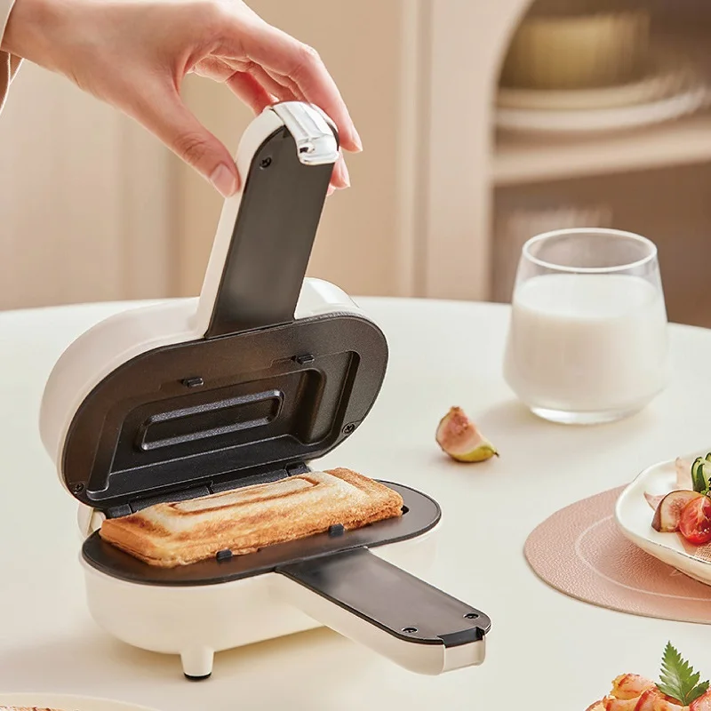 220V Mini Panini Breakfast Machine Non-stick Sandwich Machine Double-sided Heating Bread Machine Multi Toaster Auto Edge Sealing 2