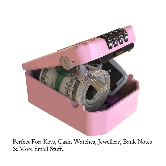 Creative Color Wall Mounted Key Safe Box 4-digit Code Lock Password Plastic Money Safe Storage Box For Home Office Student Desk 4