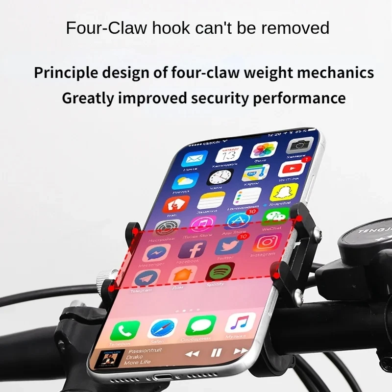 Universal Fahrrad Telefon Halter MTB Motorrad E-Bike Lenker Halterung Anti-Slip Legierung Clip GPS Radfahren Reiten Zubehör Fest – Detail 4